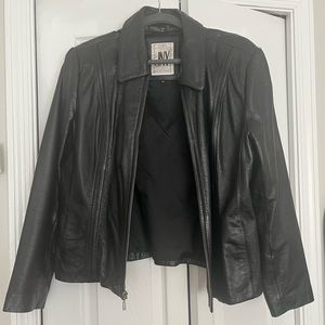 Jones New York black leather jacket XL